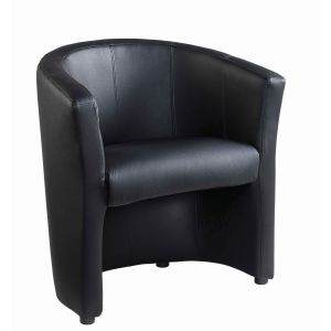 Add Furniture Reception Single Tub Chair - Black Faux Leather