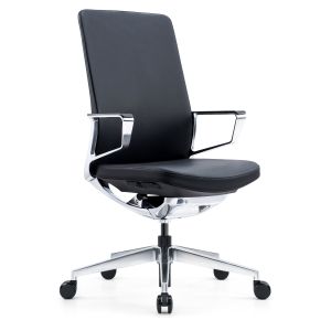 Add Executive High Back Conference Armchair With Polished Aluminum Frame & Base