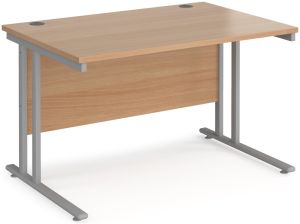 Add Furniture Beech MFC Rectangular Double Strut Cantilever Desk 1200mm Wide 800mm Deep