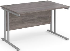 Add Furniture Grey Oak MFC Rectangular Double Strut Cantilever Desk 1200mm Wide 800mm Deep