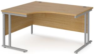 Add Furniture Oak MFC Left Handed Crescent Double Strut Cantilever Corner Desk 1400mm Wide