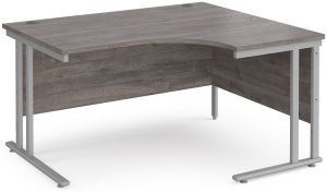 Add Furniture Grey Oak MFC Right Handed Crescent Double Strut Cantilever Corner Desk 1400mm Wide