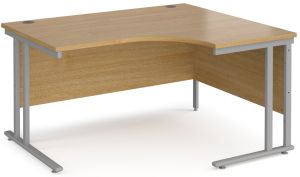 Add Furniture Oak MFC Right Handed Crescent Double Strut Cantilever Corner Desk 1400mm Wide