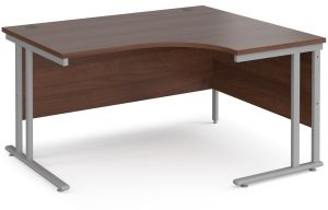 Add Furniture Walnut MFC Right Handed Crescent Double Strut Cantilever Corner Desk 1400mm Wide