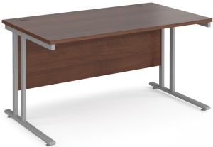 Add Furniture Walnut MFC Rectangular Double Strut Cantilever Desk 1400mm Wide 800mm Deep