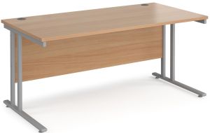 Add Furniture Beech MFC Rectangular Double Strut Cantilever Desk 1600mm Wide 800mm Deep