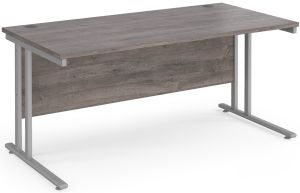 Add Furniture Grey Oak MFC Rectangular Double Strut Cantilever Desk 1600mm Wide 800mm Deep