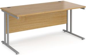 Add Furniture Oak MFC Rectangular Double Strut Cantilever Desk 1600mm Wide 800mm Deep