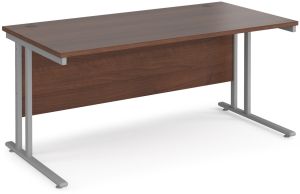 Add Furniture Walnut MFC Rectangular Double Strut Cantilever Desk 1600mm Wide 800mm Deep