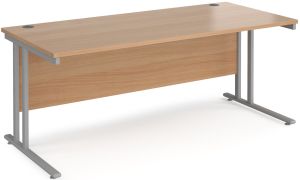 Add Furniture Beech MFC Rectangular Double Strut Cantilever Desk 1800mm Wide 800mm Deep