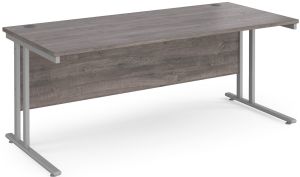 Add Furniture Grey Oak MFC Rectangular Double Strut Cantilever Desk 1800mm Wide 800mm Deep