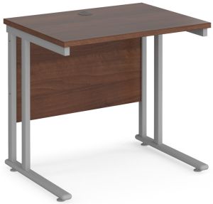 Add Furniture Walnut MFC Rectangular Double Strut Cantilever Desk 800mm Wide 600mm Deep