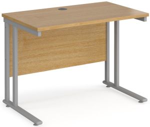 Add Furniture Oak MFC Rectangular Double Strut Cantilever Desk 1000mm Wide 600mm Deep