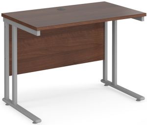 Add Furniture Walnut MFC Rectangular Double Strut Cantilever Desk 1000mm Wide 600mm Deep