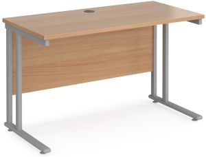 Add Furniture Beech MFC Rectangular Double Strut Cantilever Desk 1200mm Wide 600mm Deep