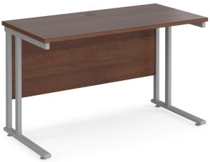 Add Furniture Walnut MFC Rectangular Double Strut Cantilever Desk 1200mm Wide 600mm Deep