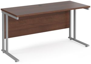 Add Furniture Walnut MFC Rectangular Double Strut Cantilever Desk 1400mm Wide 600mm Deep