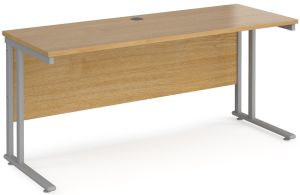 Add Furniture Oak MFC Rectangular Double Strut Cantilever Desk 1600mm Wide 600mm Deep