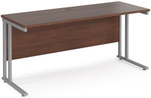 Add Furniture Walnut MFC Rectangular Double Strut Cantilever Desk 1600mm Wide 600mm Deep