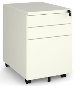 Add White Steel 3 Drawer Wide Mobile Under Desk Pedestal 