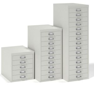 Add Bisley multi drawers with 5, 10 & 15 drawers - Grey & White