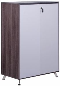 Add Sorento Executive Double Door Cupboard 1200mm High On Chrome Feet in Anthracite & White MFC