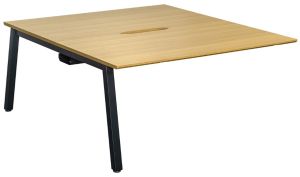 Add Double Bench Add-On Desk with Chamfered Edge & Scallop Tops 1.6m Wide