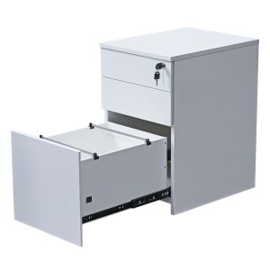 Add White MFC Flush Fronted 3 Drawer Under Desk Mobile Pedestal