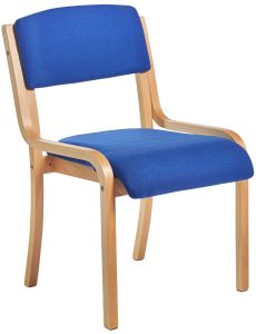 Add Stackable Prague Wooden Conference Chair NO Arms - Blue