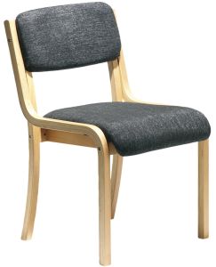 Add Stackable Prague Wooden Conference Chair NO Arms - Charcoal