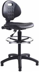 Add Prema polyurethane industrial operator chair with contoured back support - Black