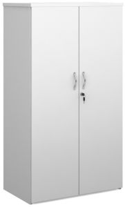 Add Furniture Universal Double Door Cupboard 1440mm High with 3 Shelves - White