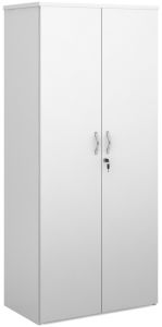 Add Furniture Universal Double Door Cupboard 1790mm High with 4 Shelves - White