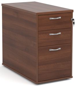 Add Walnut MFC Wooden 3 Drawer Desk High Pedestal 800mm Deep with Silver Handles