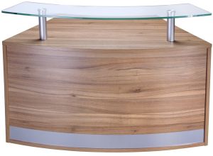 Add Jupiter Low Curved Reception Counter with Tempered Glass Shelf