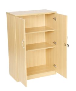 Add Light Oak Office Storage Cupboard 1200mm High with 2 Adjustable Shelves