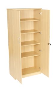 Add Light Oak MFC Office Storage Cupboard 1800mm High with 4 Adjustable Shelves