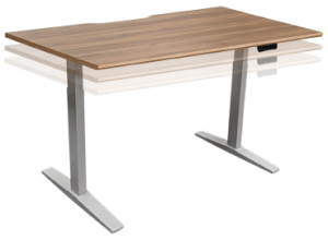 Add Electric 1.4M Wide Sit Stand Rectangular Desk with 2 x Port Holes or Scallop Tops 