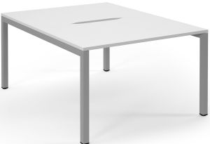 Add Furniture Back to Back Bench Desk with White MFC Scalloped Tops W1200 x D800-1600 x H725mm  