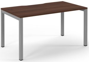 Add Furniture Single Bench Desk with Walnut MFC Scalloped Top W1400 x D800 x H725mm  