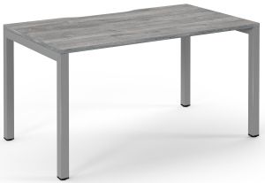 Add Furniture Single Bench Desk with Grey Oak MFC Scalloped Top W1400 x D800 x H725mm  