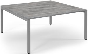 Add Furniture Back to Back Bench Desk with Grey Oak MFC Scalloped Tops W1600 x D800-1600 x H725mm  