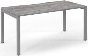 Add Furniture Single Bench Desk with Grey Oak MFC Scalloped Top W1600 x D800 x H725mm  