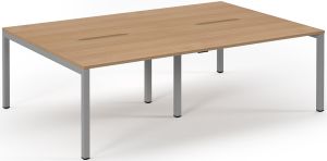 Add Furniture Double Back to Back Bench Desk with Beech MFC Scalloped Tops W2400 x D1600 x H725mm  