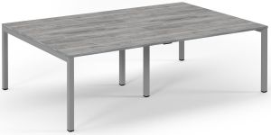 Add Furniture Double Back to Back Bench Desk with Grey Oak MFC Scalloped Tops W2400 x D1600 x H725mm  