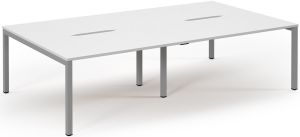 Add Furniture Double Back to Back Bench Desk with White MFC Scalloped Tops W2800 x D1600 x H725mm  