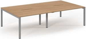 Add Furniture Double Back to Back Bench Desk with Beech MFC Scalloped Tops W2800 x D1600 x H725mm  