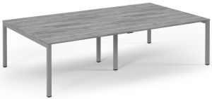 Add Furniture Double Back to Back Bench Desk with Grey Oak MFC Scalloped Tops W2800 x D1600 x H725mm  