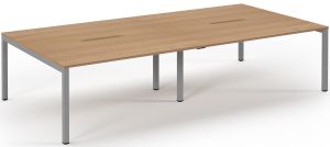 Add Furniture Double Back to Back Bench Desk with Beech MFC Scalloped Tops W3200 x D1600 x H725mm  