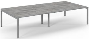 Add Furniture Double Back to Back Bench Desk with Grey Oak MFC Scalloped Tops W3200 x D1600 x H725mm  